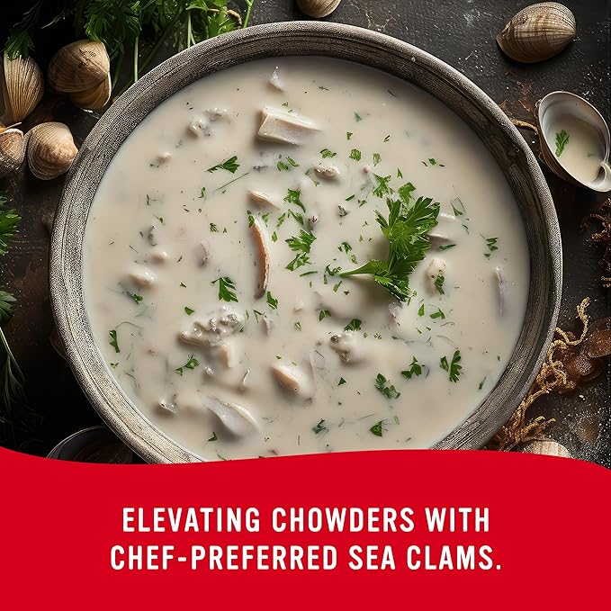 Snow's Chopped Sea Clams in Clam Juice, 51 oz Can - Premium Grade Wild Caught Gourmet Surf Clams