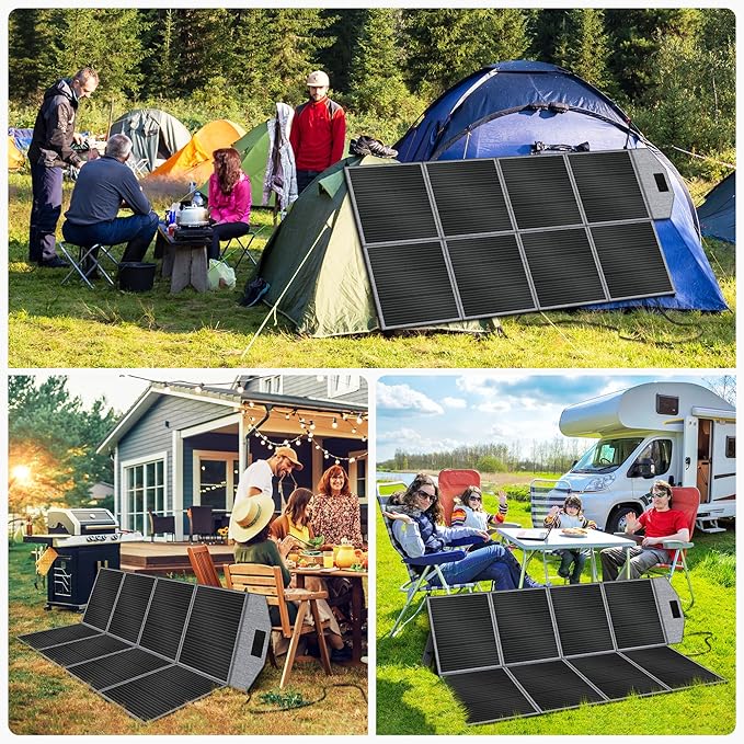 400w Foldable Solar Panel - Portable Solar Panel Charger for Power Station Camping RVs Off Grid