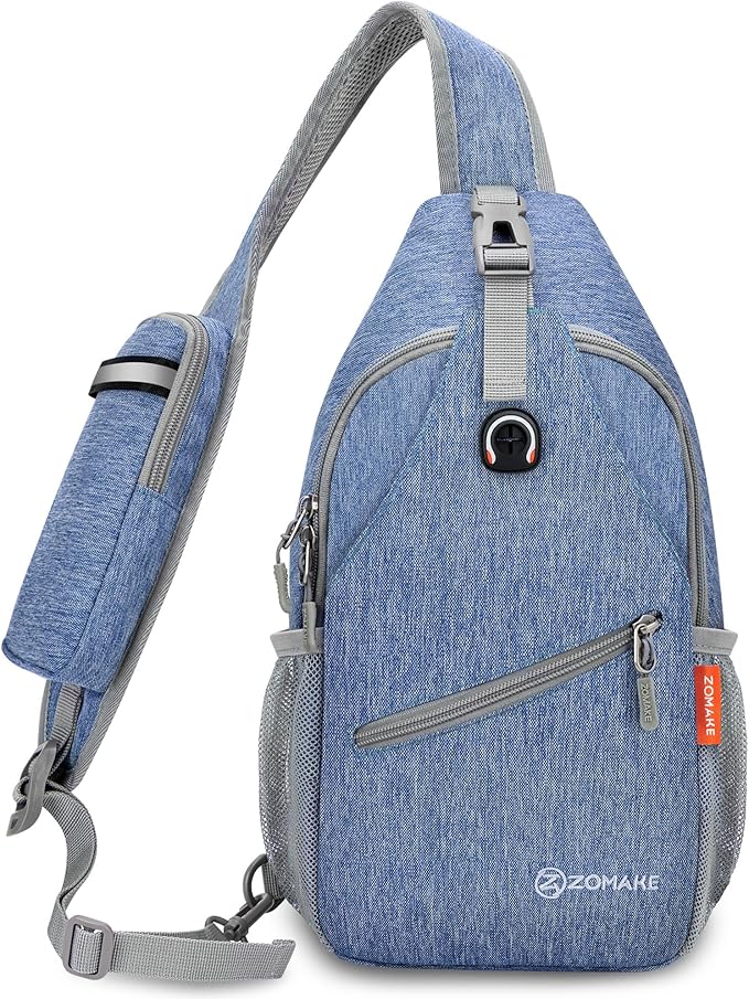 ZOMAKE Sling Bag,Small Crossbody Sling Backpack,Water Resistant Shoulder Daypack for Travel,Anti