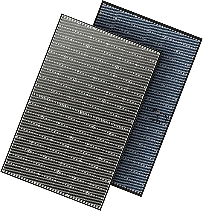 JJN Bifacial 400 Watt Solar Panel, N-Type 16BB 400W Solar Panels, 25% High Efficiency