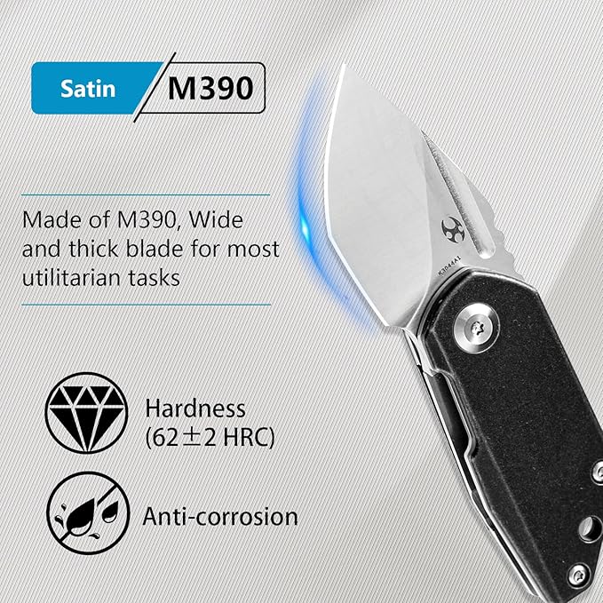 KANSEPT RIO Mini Pocket Folding Knives EDC Camping Folding Knife 1.56'' Satin M390 Blade Pocket EDC