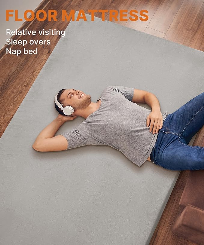 3 Inch GAIALOOP Thick Memory Foam Camping Mattress Sleeping Pad [Car/Tent/Cot] Glamping Portable