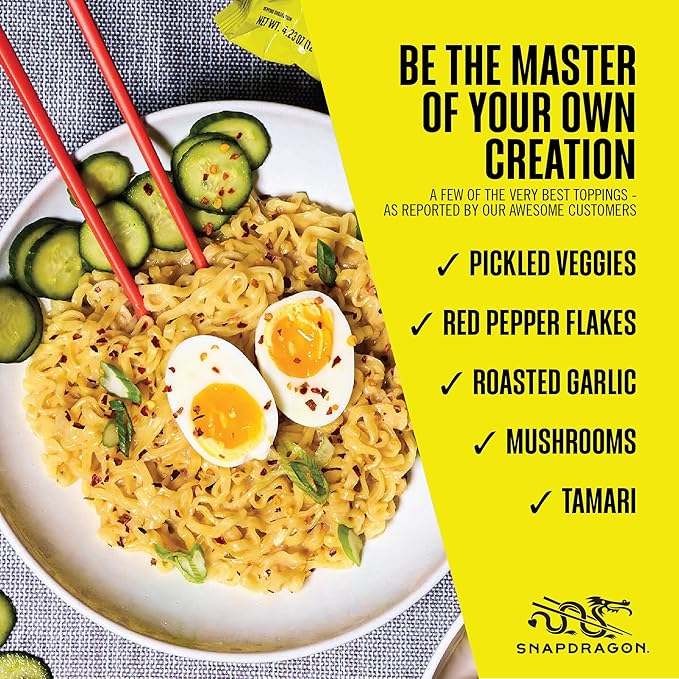 Snapdragon Saucy Instant Noodles with Cheezy Umami, Savory Slurpable Sauce - Quick Meal, Snack, and