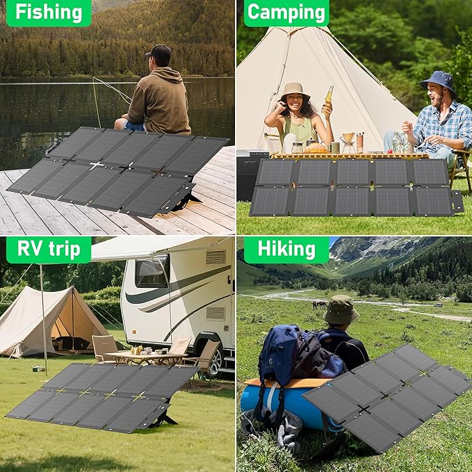 Portable Solar Panel 100W, Monocrystalline 24.8% High Efficiency Foldable Solar Panel, Solar