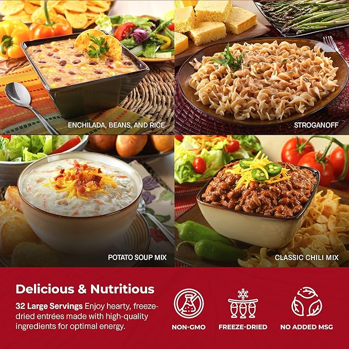 Legacy Food Storage 32 Serving Emergency Food Supply Bucket, 8 Entrees, 12,440 Total Calories