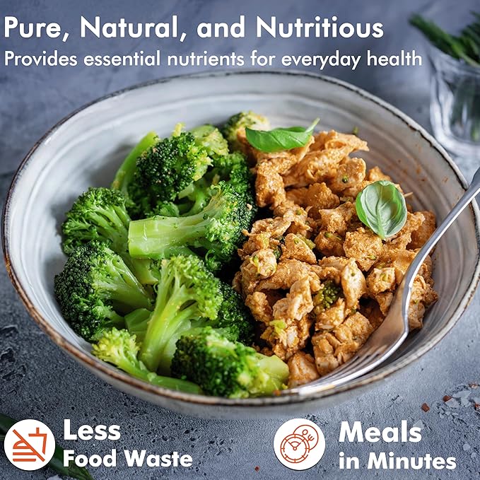 NuManna Freeze-Dried Diced Chicken Breast Bucket 36 Servings | Over 25g Protein per Serving for