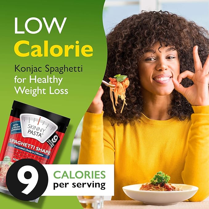 SKINNY PASTA Spaghetti - Healthy Konjac Shirataki Noodles, Low Carb Keto Pasta, Gluten Free, 6 Pack