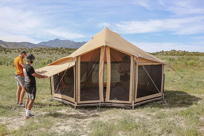 WHITEDUCK Altimus Canvas Tent with Stove Jack, Waterproof, 4 Season Luxury Camping and Glamping