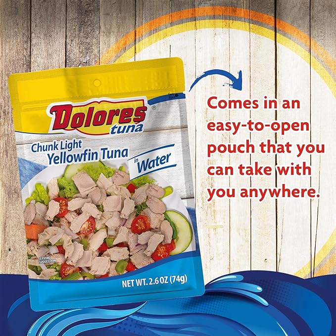 Dolores Chunk Light Yellowfin Tuna in Water, 2.6 oz (Pack of 24)
