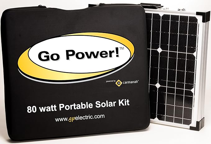 Go Power GP-PSK-90 90W Portable Folding Solar Panel Kit, 10 Amp Solar Controller, Adjustable
