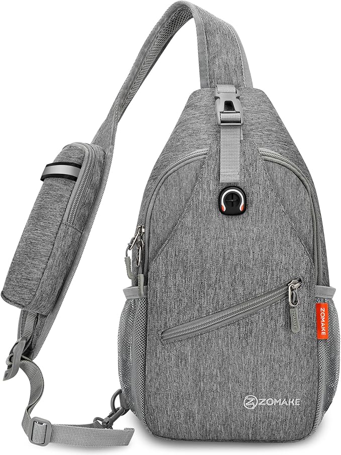 ZOMAKE Sling Bag,Small Crossbody Sling Backpack,Water Resistant Shoulder Daypack for Travel,Anti