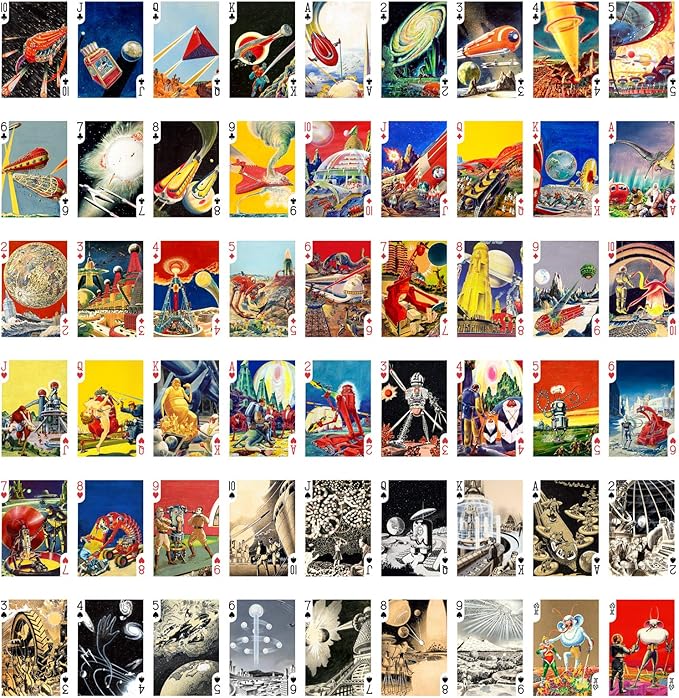 Frank Paul SCI FI Playing Cards (Poker Deck 54 Cards All Different) Vintage Sci Fi Comic Art Posters