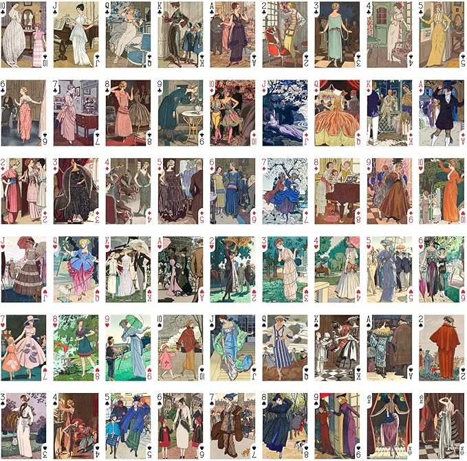 Pierre BRISSAUD Playing Cards (Poker Deck 54 Cards All Different) Vintage Retro Art Deco French