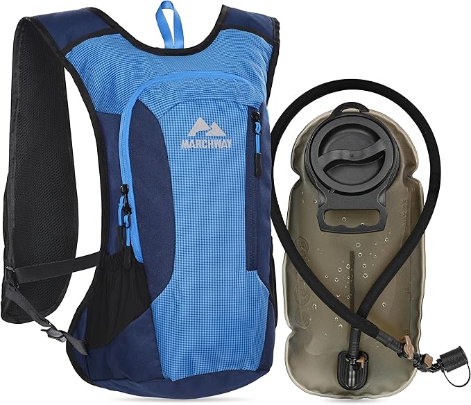 MARCHWAY Lightweight Hydration Backpack with Vest Style Straps & 2.5L TPU Water Bladder, Versatile