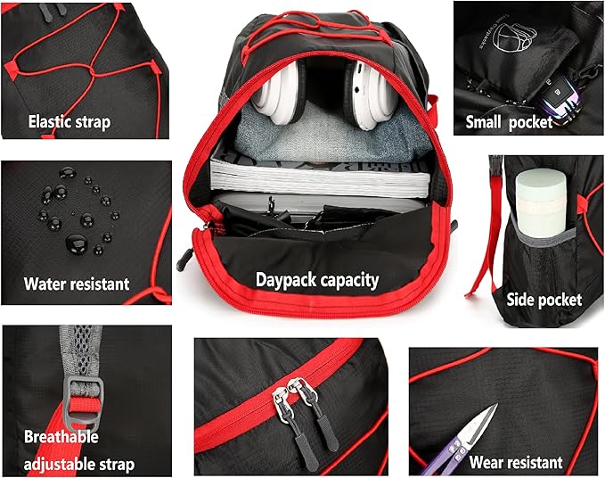 16L Lightweight Foldable Hiking-Backpack Small Packable-Daypack For Travel,Ultralight