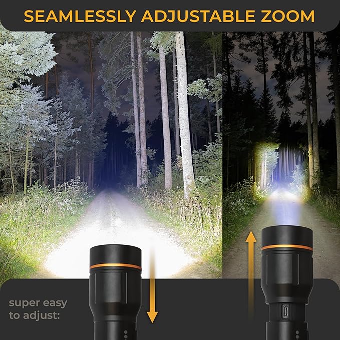 LICHTMEISTER® Flashlight (2000 Lumens, 5000 mAh Battery) ??Rechargeable Flashlight ??Flashlights
