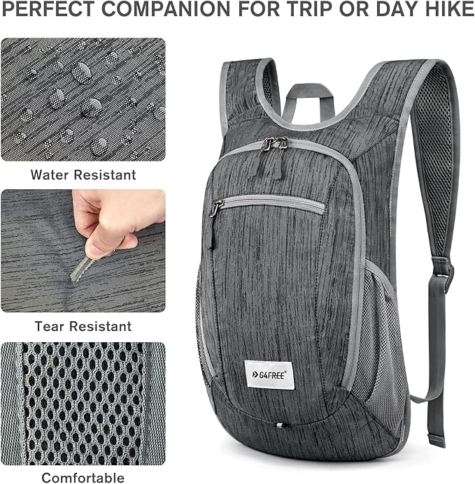 G4Free 10L/15L Hiking Backpack Lightweight Packable Hiking Daypack Small Travel Outdoor Foldable