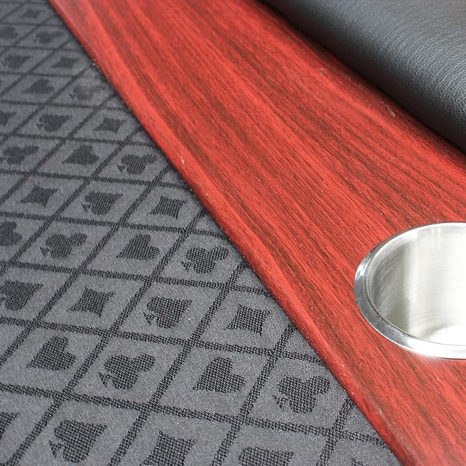 Poker Table 96 inches Light Series for 10 Player Games with Cup Holders Wooden Racetrack Felt