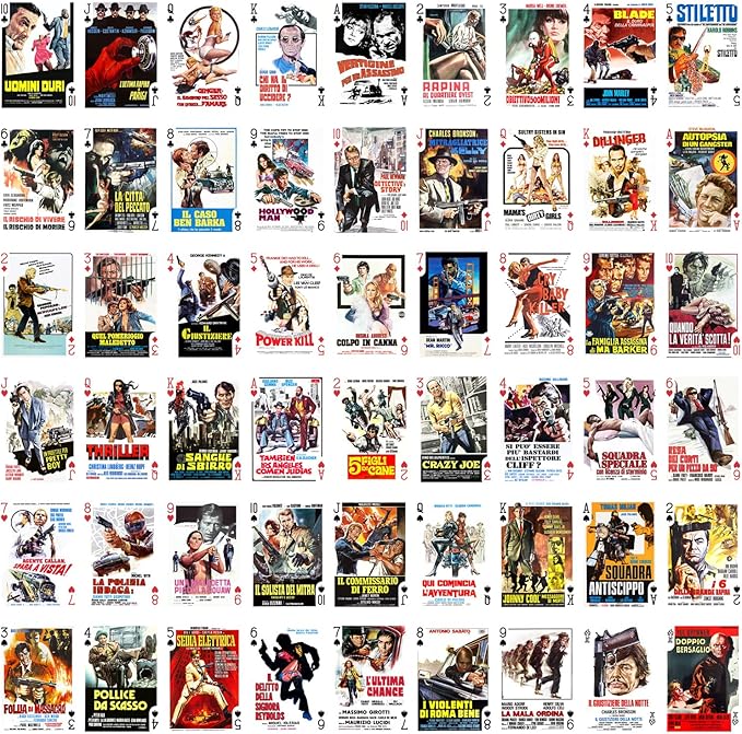 Crime Movies Playing Cards (Poker Deck 54 Cards All Different) Vintage Movie Posters Crime