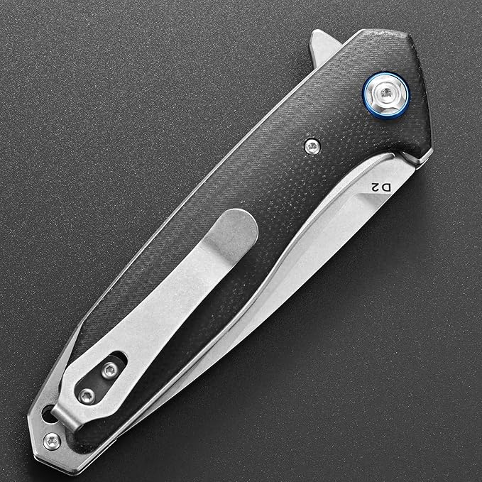 Eafengrow EF972 Folding Knife, D2 Steel Blade Micarta Handle Pocket Knife Folder for Outdoor