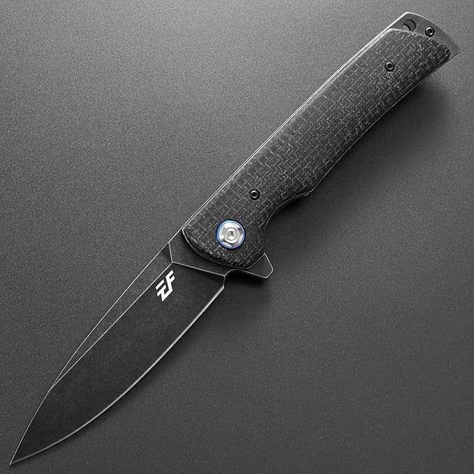 Eafengrow EF973 Folding Knife, D2 Steel Blade Micarta Handle Scale Pocket Knife Folder for Working