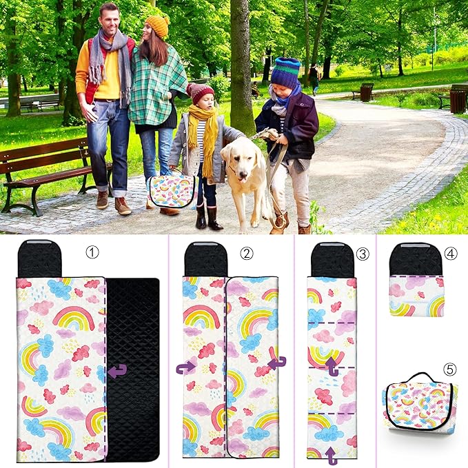 Extra Large Picnic Blanket Waterproof,80"x 80"Foldable Machine Washable Beach Blanket,Outdoor
