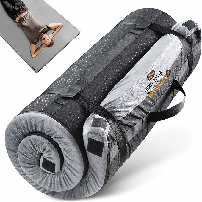3 Inch GAIALOOP Thick Memory Foam Camping Mattress Sleeping Pad [Car/Tent/Cot] Glamping Portable
