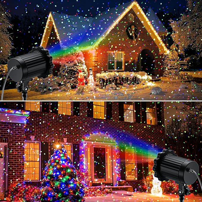 Christmas Projector Lights Outdoor, Garden Light Projector with Timer, Firefly Lights, IP65