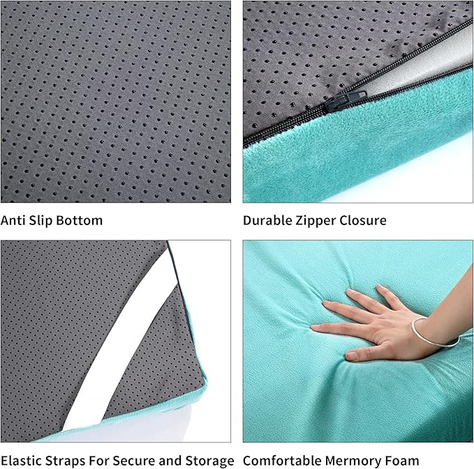HOMBYS 3 INCH Thick Waterproof Memory Foam Camping Mattress for Outdoor Sleeping, Portable Roll Up