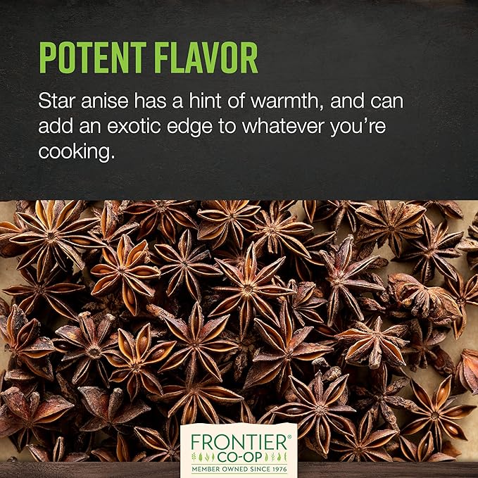 Frontier Co-op Organic Whole Star Anise 1lb - Dried Whole Star Anise Pods