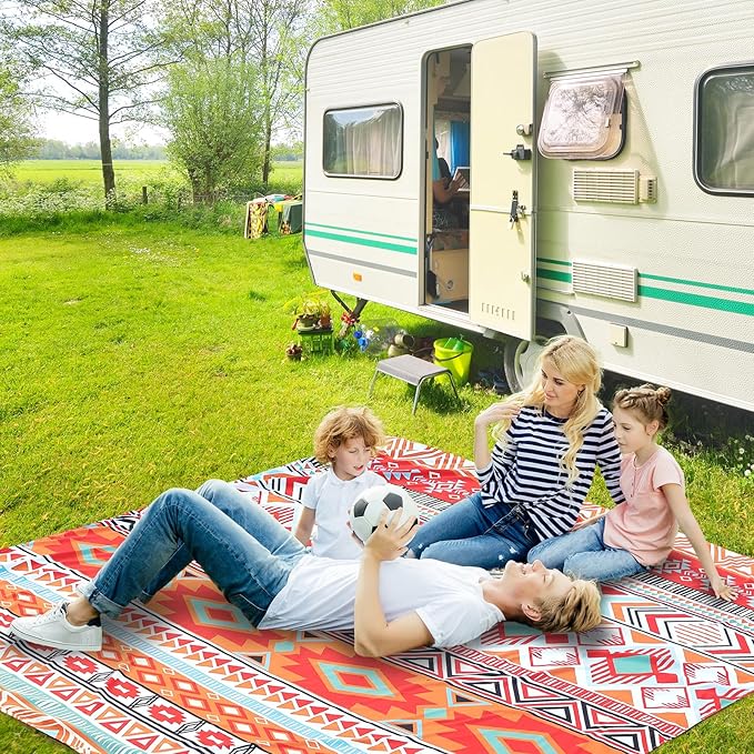 Beach Blanket Waterproof Sandproof Beach Mat 79" X 83"/10'x9'for 2-8 Adults Quick Drying Outdoor