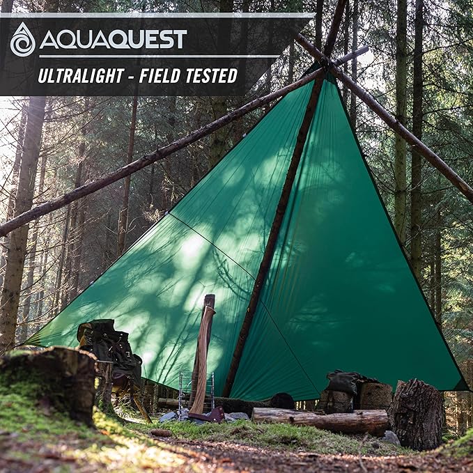 AquaQuest Guide Tarp ??Ultralight Waterproof (5,000 mm) Seam-Taped 40D Ripstop Rain Fly for