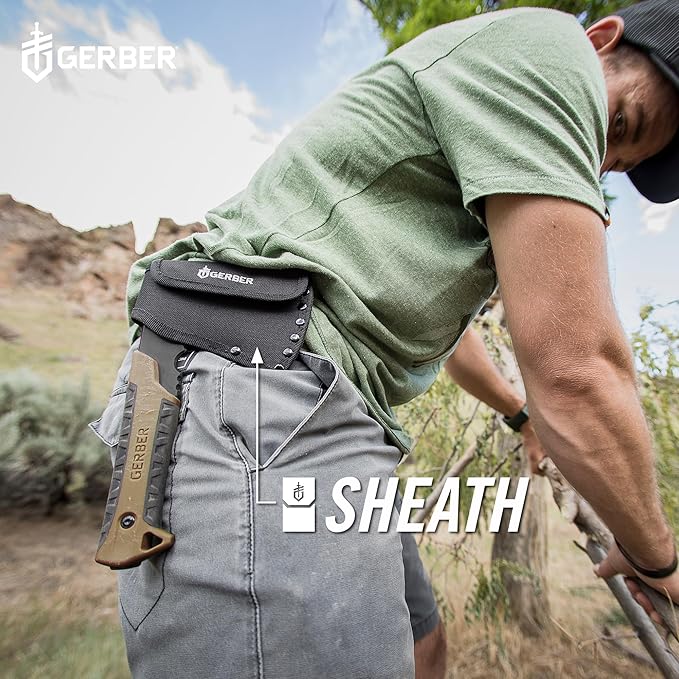 Gerber Gear Pack Hatchet - 3.5" Steel Blade Axe with Full Tang - Survival, Bushcraft and Camping