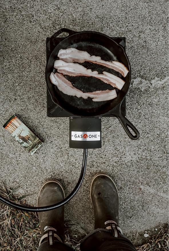 GasOne High Pressure Single Propane Burner - Outdoor Cooking with Heat Shield and Guard ??Propane
