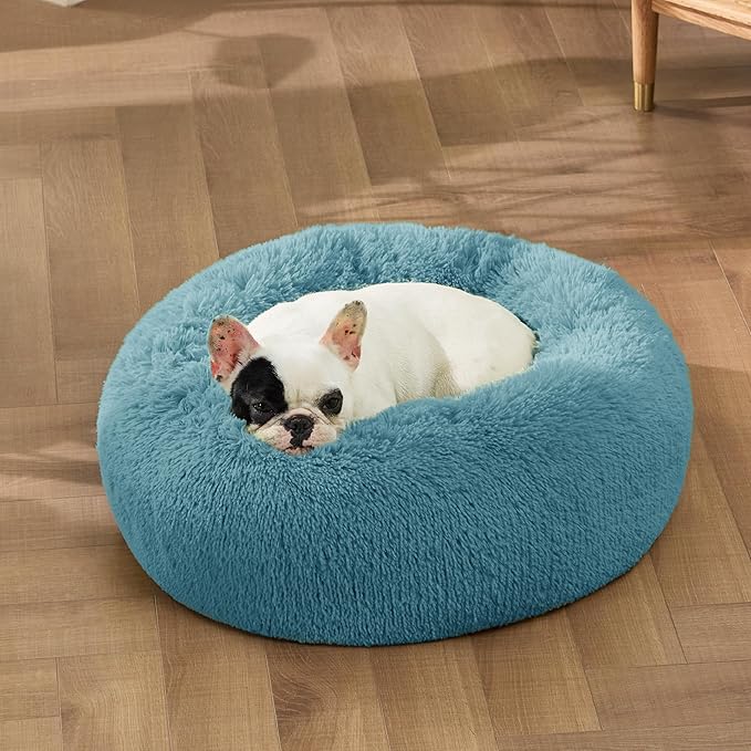 Bedsure Calming Dog Bed for Small Dogs - Donut Washable Small Pet Bed, 23 inches Anti-Slip Round