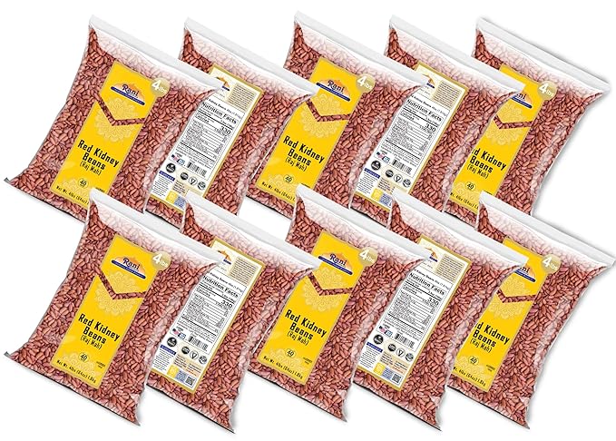 Rani Red Kidney Beans, Light 64oz (4lbs) 1.81kg ~ Pack of 10~640oz (40lbs) 18.14kg Total ~ All