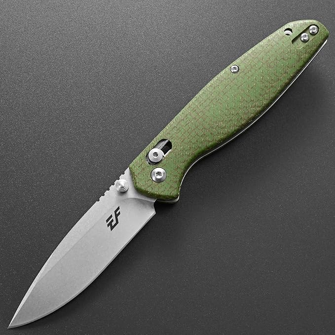 Eafengrow EF966 Folding Knife D2 Blade Micarta Handle with Pocket Clip EDC Tactical Knife thumb