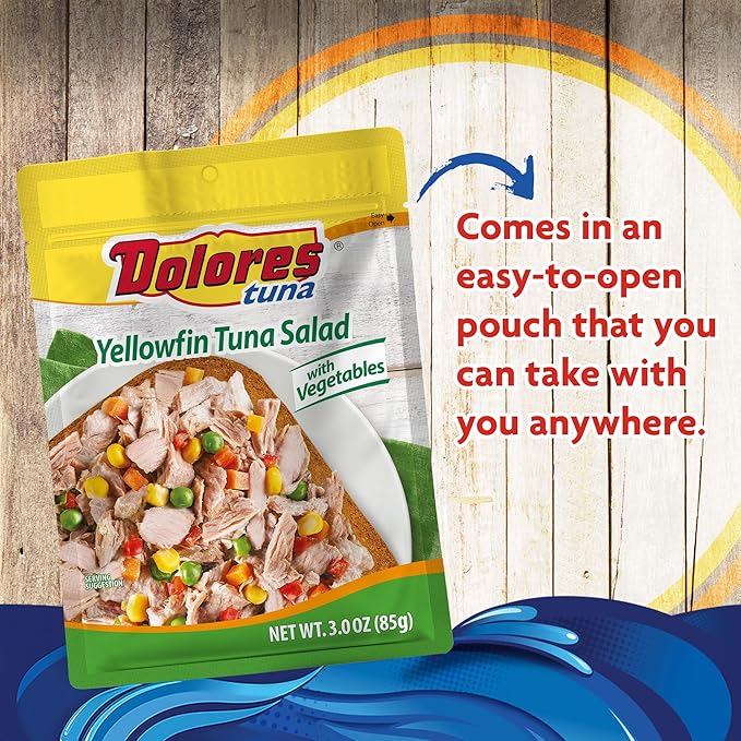 Dolores Chunk Light Yellowfin Tuna Salad with Vegetables, 3 oz (Pack of 24)