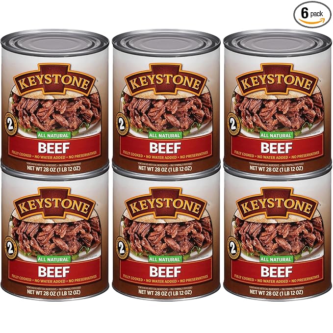 Keystone Meats All Natural Heat and Serve Canned Beef 28 oz ??Fully Cooked Canned Meat ??Ready to