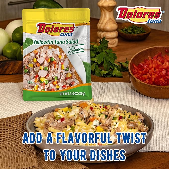 Dolores Chunk Light Yellowfin Tuna Salad with Vegetables, 3 oz (Pack of 24)
