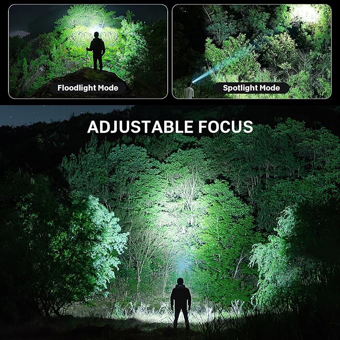 azamine Rechargeable Headlamp Super Bright 99000 Lumens, 2Pack LED Head Lamp with 3 Modes, 90°