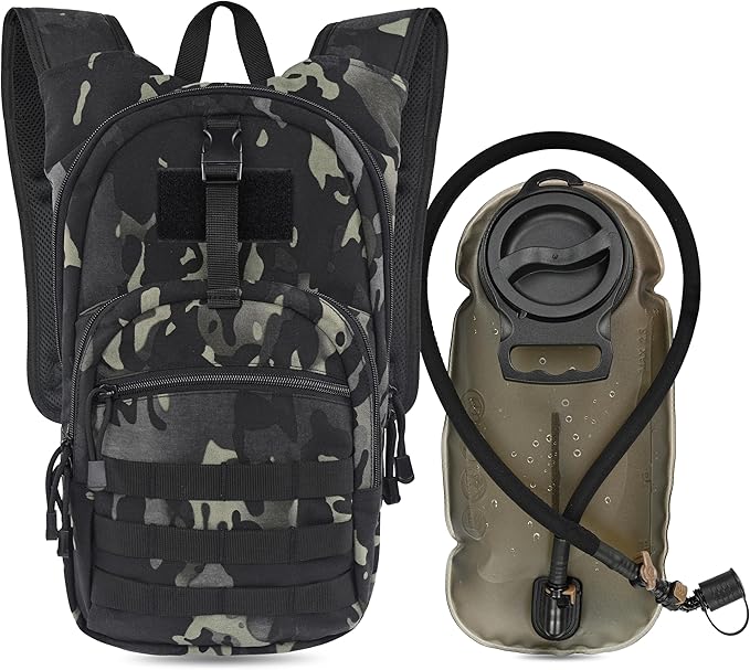 MARCHWAY Tactical Molle Hydration Pack with 2.5L TPU Water Bladder, Low-Profile Organized Military