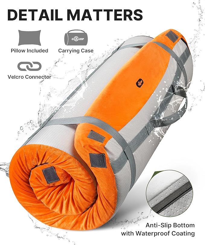 4 INCH Thick Foam Camping Mattress [Car/Tent/Cot] 30D Foam Portable Floor Sleeping Mat Cot Pad Roll