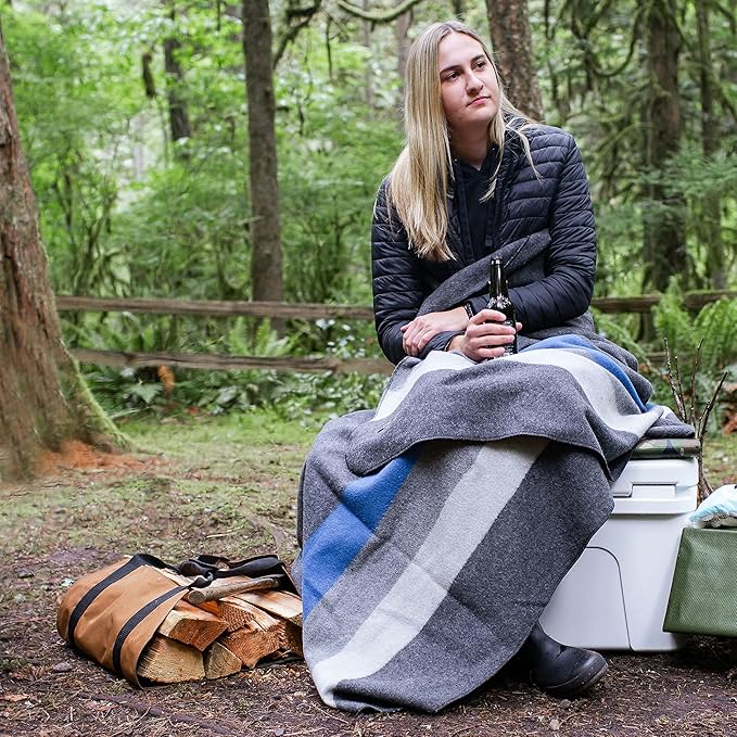 Arcturus Rainier Wool Blanket - 4.5lbs Warm, Heavy, Washable, Large | Great for Camping, Outdoors