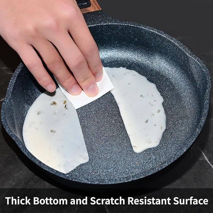 12.5 Inch Smart Nonstick Frying Pan with Removable Handle,Cast Aluminum and Anti-Scratch Chef's