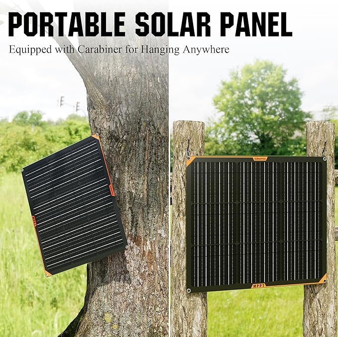 SUNAPEX 50W Flexible Solar Panel with MPPT Charge Controller, Solar Battery Charger Maintainer, 12V