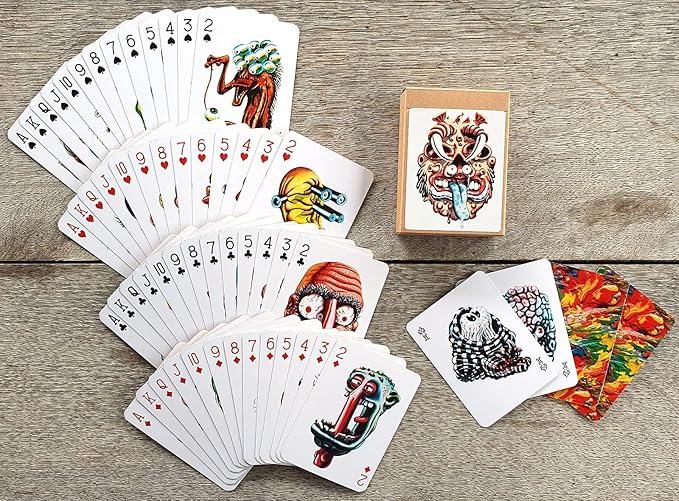 Ugly Monsters Playing Cards (Poker Deck 54 Cards All Different) Vintage Scary Ugly Monsters