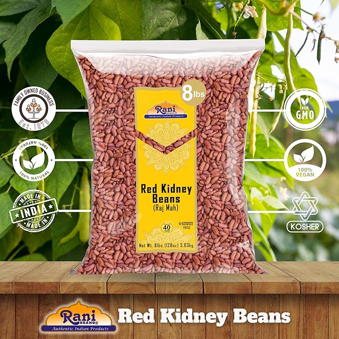 Rani Red Kidney Beans, Light 128oz (8lbs) 3.63kg Bulk ~ All Natural | Vegan | Gluten Friendly |