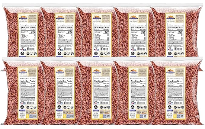 Rani Red Kidney Beans, Light 64oz (4lbs) 1.81kg ~ Pack of 10~640oz (40lbs) 18.14kg Total ~ All