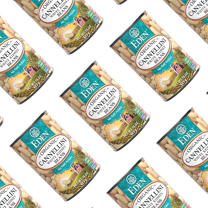 Eden Organic Cannellini White Kidney Beans, No Salt Added, 15-Ounce Cans (Pack of 12)